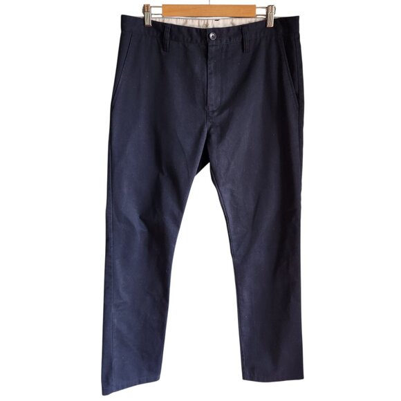Outerknown Pants Men's Blue Navy 34 34x31 Flat Front Chino Pockets - Picture 1 of 13